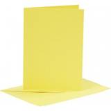Creativ Company Cards and Envelopes, card size 10,5x15 cm, envelope size 11,5x16,5 cm, 110 220 g, yellow, 6 set/ 1 pack