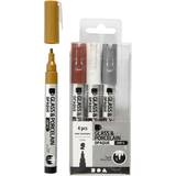 Creativ Company Glass and Porcelain Marker Pens Pack of 4 Metallic
