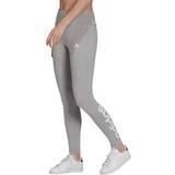Cotton Tights adidas Women's Loungewear Essentials High-Waisted Logo Leggings - Medium Gray Heather/White