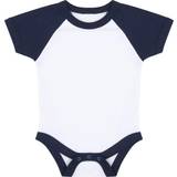 Short Sleeves Bodysuits Children's Clothing Larkwood Baby's Essential Short Sleeve Baseball Bodysuit - White/Navy