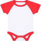 Bodysuits Larkwood Baby's Essential Short Sleeve Baseball Bodysuit - White/Red