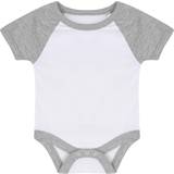 Bodysuits Larkwood Baby's Essential Short Sleeve Baseball Bodysuit - White/Heather Grey
