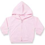 Larkwood Baby/Kid's Zip Through Hooded Sweatshirt/Hoodie - Pale Pink