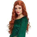 Medieval Long Wigs Fancy Dress Smiffys Medieval Princess Auburn Wig