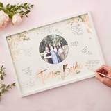Ginger Ray Rose Gold Foiled Team Bride Hen Party Frame Guest Book or Wedding Gift, Floral