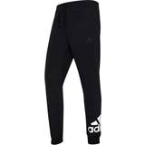 adidas Essentials Fleece Tapered Cuff Logo Pants - Black/White