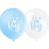 Unique Party 56115 12" Pearlised Latex Assorted Blue "It's A Boy" Baby Shower Balloons, Pack of 5