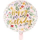 PartyDeco Folieballong Happy Birthday Blommor