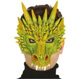 Green Half Masks Fiestas Guirca Dragon Half Mask