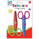 Childrens Arts And Crafts 2 Pack Of Patterned Wavy Zigzag Scissors