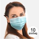 Medical Mask Face Masks BigBuy Wellness Disposable Mask 3-Layer 10-pack