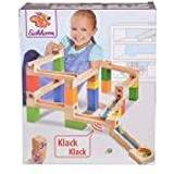 Eichhorn 100002023 Kugelbahn-Bausatz-100002023 Large Marble Run kit Including 2 Functional, Columns, Balls, Rails, Collecting Tray, connectors, 35 Pieces, Material: Birch, Pine Wood, Colourful