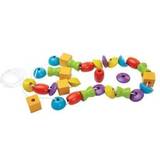 Wooden Toys Beads Plantoys Lacing Beads, Armband, 3 År, 30 styck, Blå, Grön, Orange, Röd, Violett, Gul, Barn, Flicka