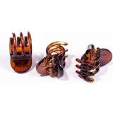 Brown Hair Clips Inca Shell Clamp 3-pack