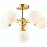 Pendant Lamps Endon Lighting Oscar Brushed Gold/Gloss White Pendant Lamp 49.8cm