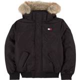 Outerwear Children's Clothing Tommy Hilfiger Small Flag Tech Jacket with Faux Fur Hood - Black