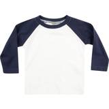 9-12M Tops Larkwood Baby's Long Sleeved Baseball T-shirt - White/Navy