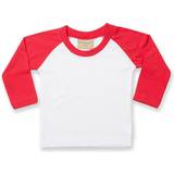 Long Sleeves T-shirts Larkwood Baby's Long Sleeved Baseball T-shirt - White/Red