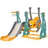 Swings Baby Toys Homcom 3 in 1 Kids Swing & Slide Set