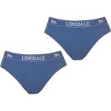 Lonsdale Elastic Waist Cotton Blend Men's Brief 2-pack - Blue