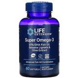 Brains Fatty Acids Life Extension Super Omega-3 EPA-DHA with Sesame Lignans & Olive Extract 60 Softgels