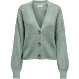 Only Women Tops Only Carol Texture Knitted Cardigan - Green/Chinois Green