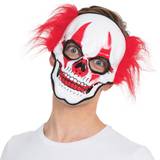 Bristol Novelty Unisex Halloween Horror Clown Skull Mask (One Size) (White/Red/Black)