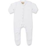 Press-Studs Jumpsuits Children's Clothing Larkwood Baby's Plain Long Sleeved Sleepsuit - White