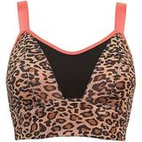 Pour Moi Energy Pulse Longline Underwired Lightly Padded Sports Bra - Leopard/ Coral