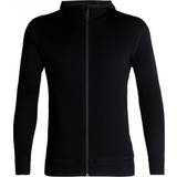 Icebreaker Sportswear Garment Tops Icebreaker RealFleece Merino Elemental Long Sleeve Zip Hood Jacket Men - Black