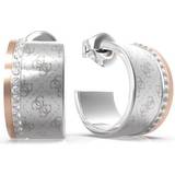 Guess Round Harmony Hoop Earrings - Silver/Rose Gold/Transparent