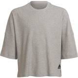 Grey Sweatshirts adidas Yoga Lounge Cotton Comfort Sweatshirt Kids - Medium Grey Heather/Black