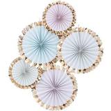 Ginger Ray Decor Fan Pastel/Gold 5-pack