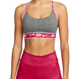 Nike Dri-FIT Indy Light-Support Padded Logo Sports Bra - Iron Grey/Heather/Mystic Hibiscus/White