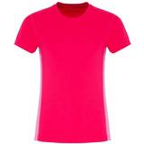 Tridri Contrast Panel Performance T-shirt Women - Hot Pink/Pink Melange
