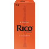 White Mouthpieces for Wind Instruments Rico 2.5 Strength Reeds for Bb Clarinet 25 Pack