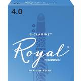 Beige Mouthpieces for Wind Instruments Rico Royal RBB1040 4.0 Strength Reeds for Bb Clarinet (Pack of 10)