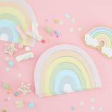 Ginger Ray Pastel Rainbow Shaped Foiled Paper Party Napkins Tableware 16 Pack