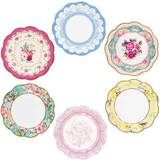 Talking Tables Pack of 12 Size 18cm, 7" Tea Party Vintage Floral Paper Plates Small Truly Scrumptious Party Plates Great For Birthday Party, Baby Shower, Wedding And Anniversary 12 Pack