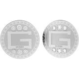 Guess Earrings Guess G Solitaire G Coin Stud Earrings - Silver/Transparent
