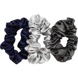 Blue Hair Ties Slip Scrunchies Large 3-pack