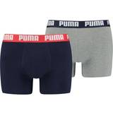 Puma Men's Underwear Puma Basic Boxer 2-pack - Blue/Grey Melange