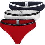 Red Knickers Tommy Hilfiger Recycled Cotton Thongs 3-pack - White/Desert Sky/Primary Red