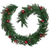 tectake Christmas garland with baubles and pinecones Christmas wreath, garland, wreath red/green