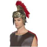 Smiffys 48407 Roman Spartan Helmet, Gold & Red, One Size Helmet Hat Red Plume gold roman helmet spartan hat red plume adults plastic fancy dress