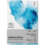 Winsor & Newton and Watercolour Paper Pad, 17.8 x 25.4 cm, 12 Sheets, 300 g/m² Glue Bound, Cold Pressed, Acid Free, Mixture of 25 Percent Cotton and Cellulose Fibres, Natural White