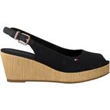 Slingback Low Shoes Tommy Hilfiger Iconic Open Toe Slingback Wedge - Black