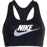 Nike Sports Bras - Sportswear Garment Nike Dri-FIT Swoosh Medium-Support 1-Piece Pad Graphic Sports Bra - Black/White/Particle Grey