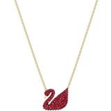Red Necklaces Swarovski Iconic Swan Necklace - Gold/Red