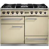 Falcon 110cm Gas Cookers Falcon F1092DXDFCR/M 1092 Deluxe 110cm Dual Fuel Beige, White